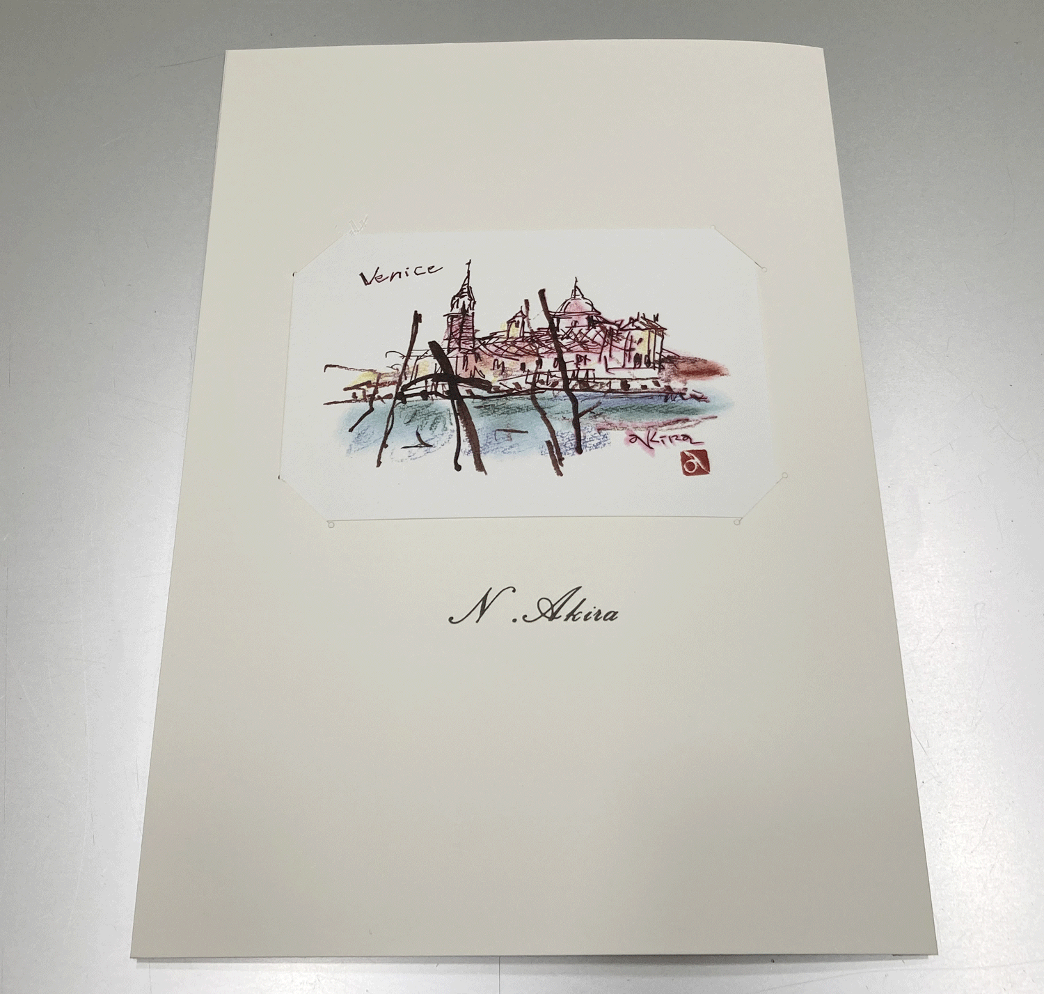 女優池波志乃様所有 中尾彬様・最後の原稿『幻想の都・ヴェニス』複製原画と複製原稿１名様分